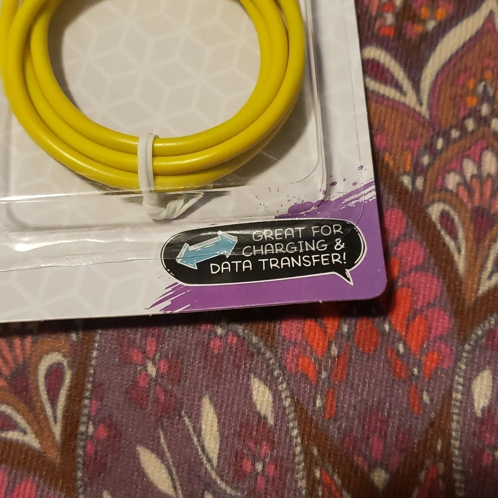 Pineapple Ear Buds Micro USB Cable Yellow Earphone Headphone Charging Cable